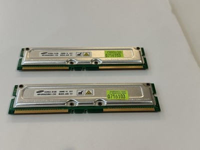 512MB Kit 2x256MB PC800-40 RDRAM Rambus RIMM Samsung MR16R1628AF0-CM8 Memory