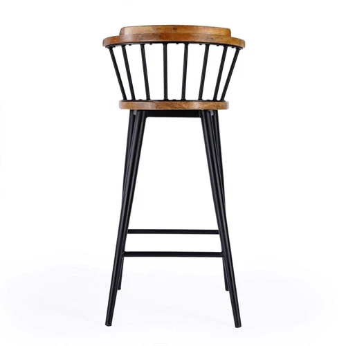Butler Specialty Company Merrick Wood And Iron  Spindle Bar Stool - Natural - Picture 6 of 8