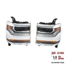 Headlight Assembly Housing Replacement for Driver  Passenger Side Chrome