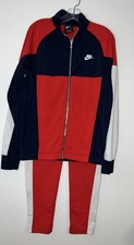 Nike Sportswear Tracksuit Full Zip Jacket Pants Mens Small USA Red White Blue