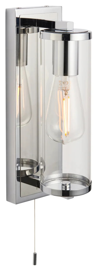 Bathroom Light Silver Taylor Wall IP44 Polished Chrome Endon 94074