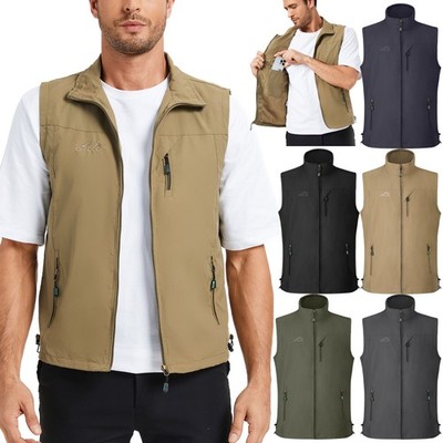Men's Casual Lightweight Utility Outdoor Vest Work Fish Photo Travel Vest Jacket