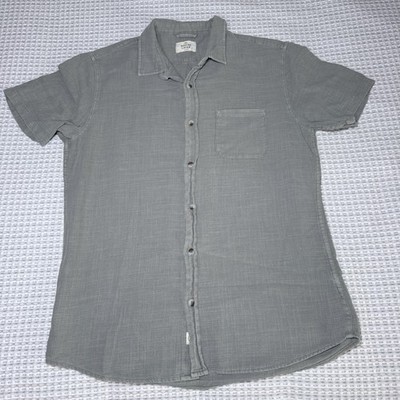 Marine Layer Shirt Mens Size Medium Green Button Up Short Sleeve Casual Cotton