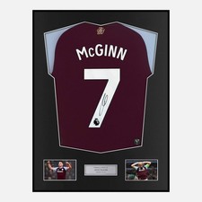 Framed John McGinn Signed Aston Villa Shirt 2024-25 Home Classic
