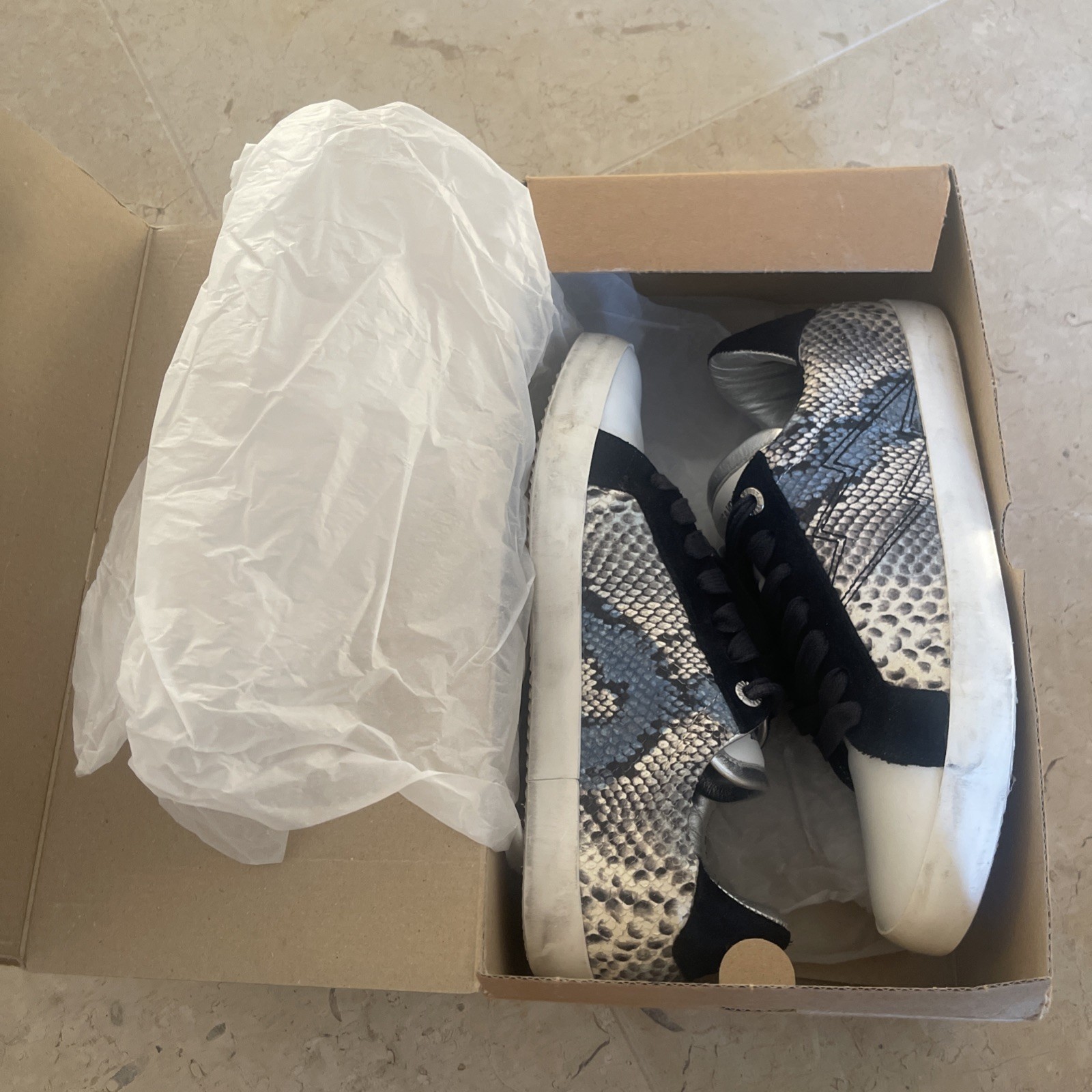 RARE Zadig Voltaire Women’s Fashion Sneakers Snake Leather US 10 EU 41 SOLD OUT image 9