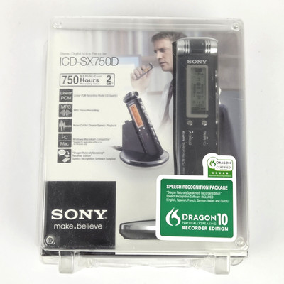 Sony ICD-SX750D Digital Voice Recorder 2GB Linear PCM Stereo Dragon New Sealed