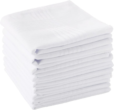 6 Pieces Men'S Handkerchiefs 100% Soft Cotton White Hankie Hankerchieves- 16x16''