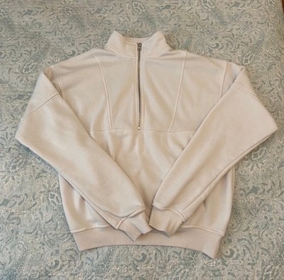 Better Together Creme Half Zip Pullover Women's Sweatshirt Mock Neck Size XS