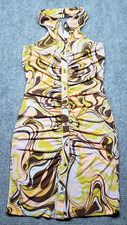 Rue21 Dress Womens S Multicolor Bodycon Collared Sleeveless Retro New