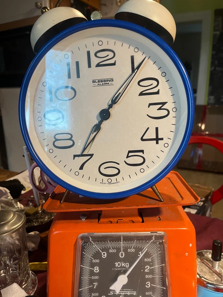 1970er Riesiger Blessing Alarm mechanischer Wecker 30cm funktion top Germany - Bild 3 von 4