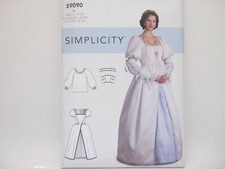Simplicity 9090 Historic Renaissance Gown Blouse Costume Pattern Costume  6-14