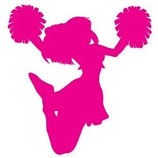 Cheer Pink Cheerleader Car Vinyl Sticker - SELECT SIZE