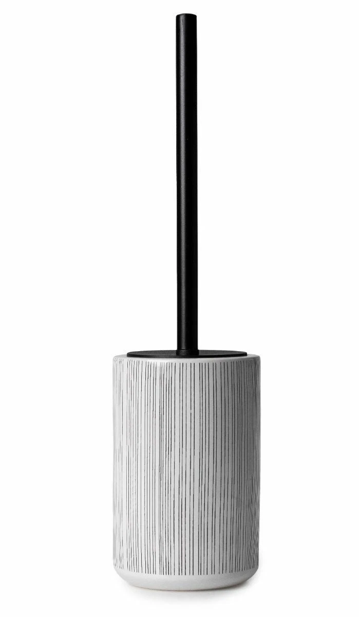 BLUE CANYON TURIN ITALIAN STRIPED TOILET BRUSH HOLDER BATHROOM MODERN HOME