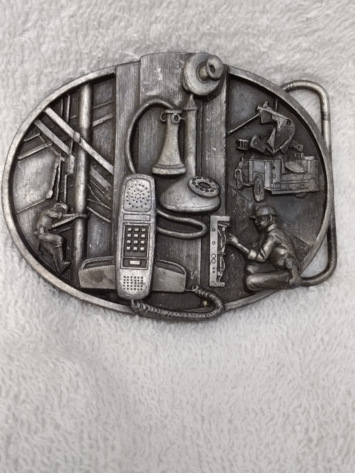 SISKIYOU Belt BucklTelephone 1988 Communications Lineman Belt Buckle Z-50 U.S.A.