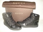 100% AUTHENTIC NEW MEN GUCCI NEW HUDSON HIGHTOP BLACK SNEAKERS UK 8/US 9 — photo 3