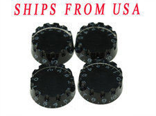 4pcs LP Guitar Knurled Speed Knobs 24 Fine Spline Control Knobs fit Gibson LP BK