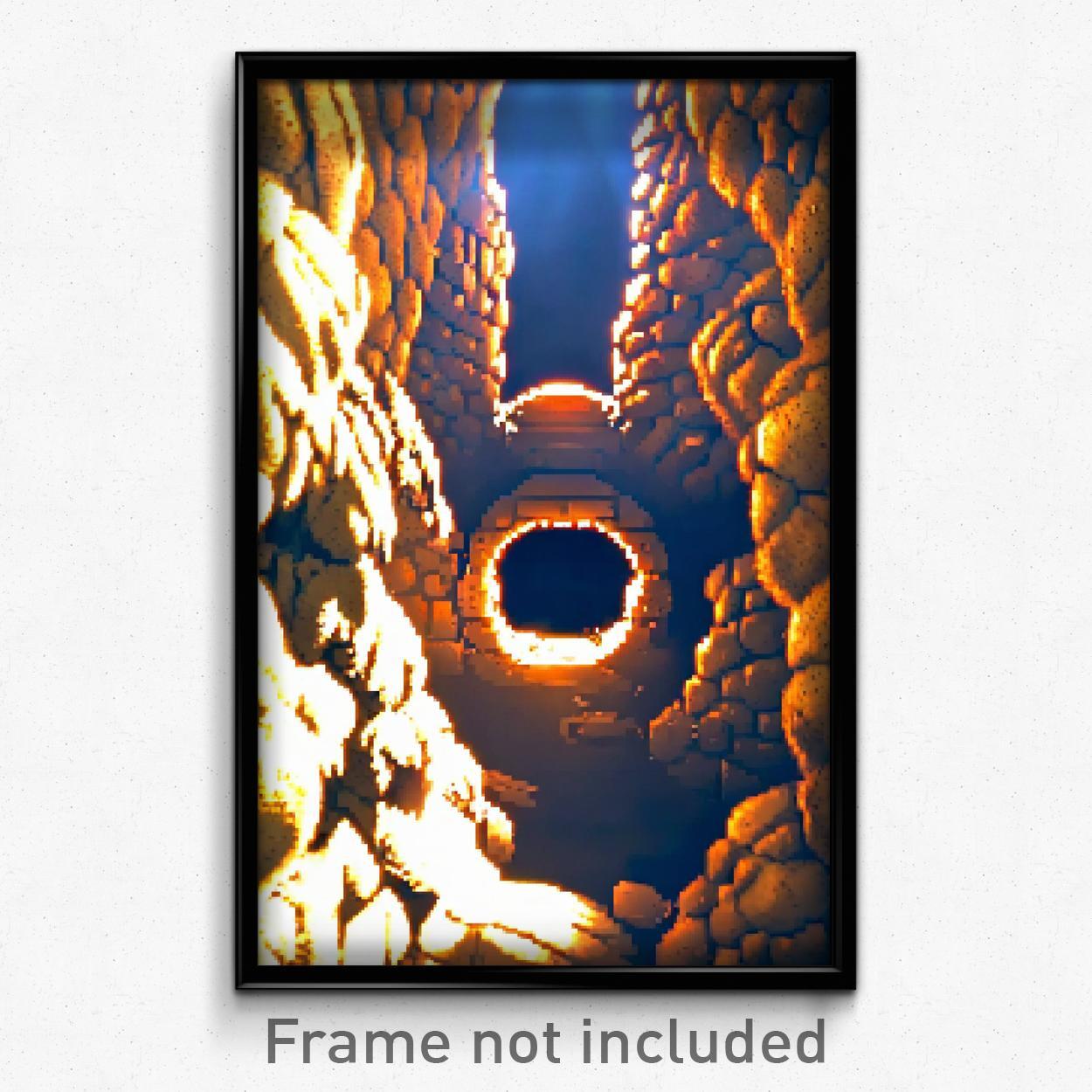 8-Bit Psychedelic Crowded Hole Pixel Art Gaming Poster