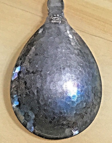 GEORG JENSEN DENMARK ONAMENTAL BLOSSOM STERLING SILVER SERVING SPOON #42 6" - Picture 6 of 7