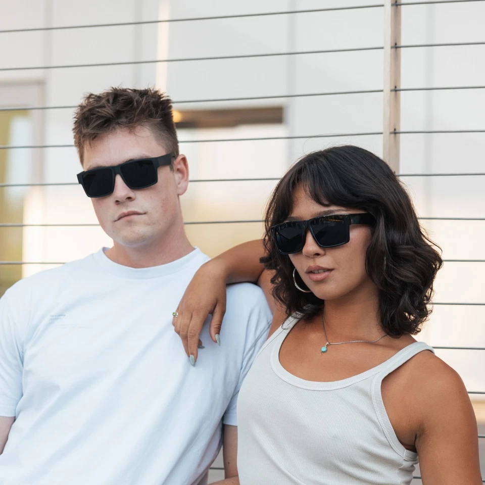 Gafas de sol ShadyVEU de gran tamaño rectangulares negras OG años 90 migraña súper oscuras Foto 3 de 4