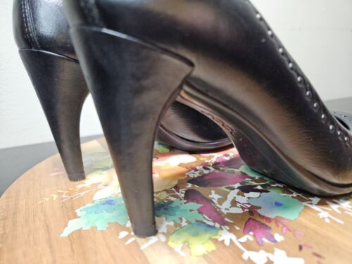 ECCO Black Calf Leather *Shape 75* Rivet Pump *EUC* Comfort High Heels W/6 EU/37 - Picture 8 of 20
