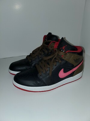 Nike Air Jordan 1Retro PHAT BLACK GYM RED OLIVE WHITE 364770  display picture 3