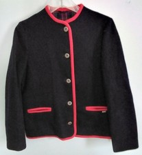 Mackintosh Wool Navy Jacket/red Trim / Plaid Lining 6