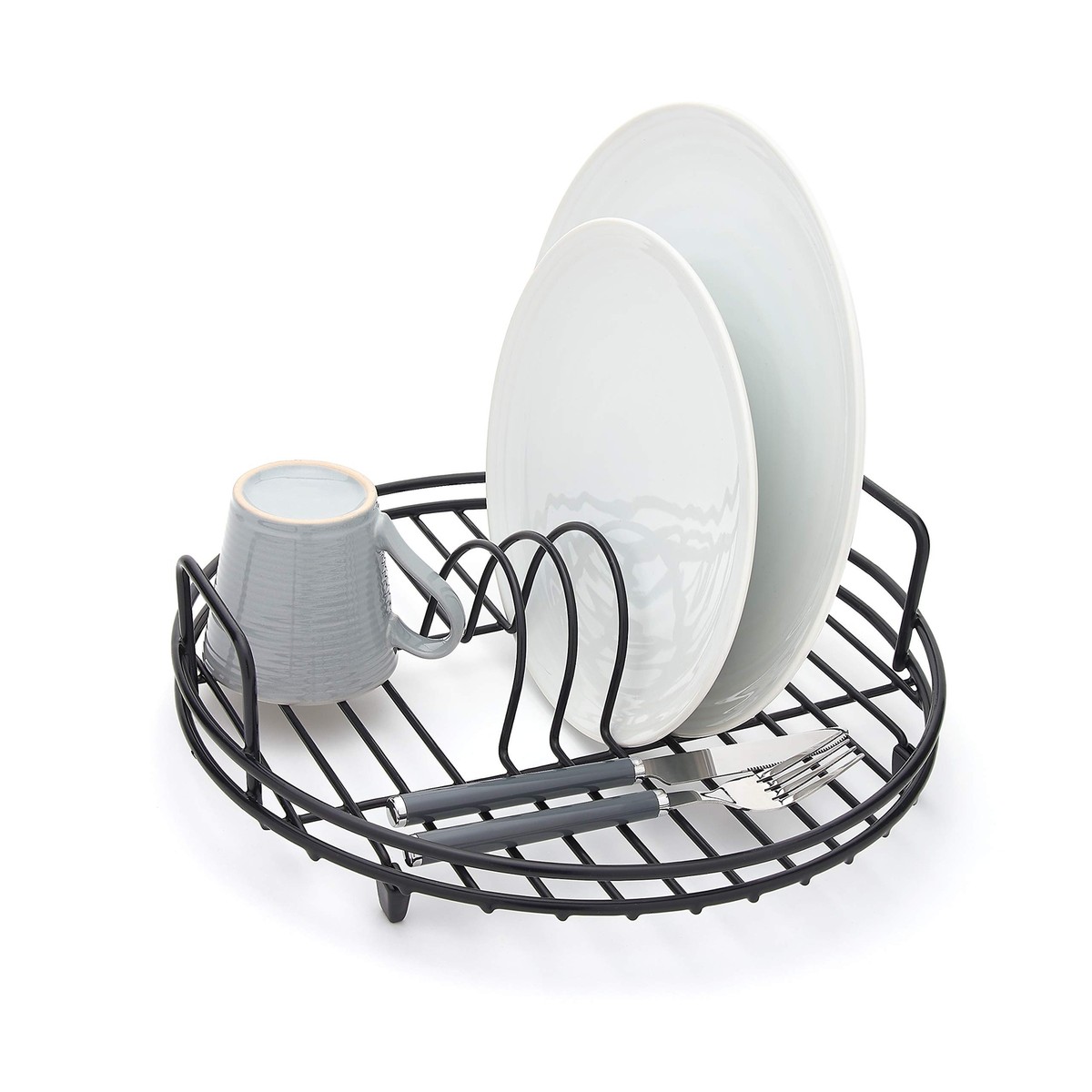Simplywire Circular Dish Drainer Round Sink Drying Rack Countertop