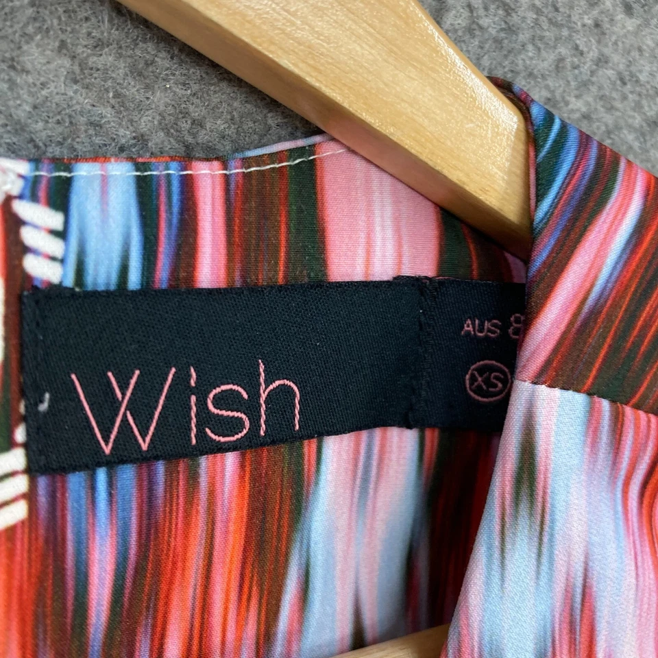 Camiseta sin mangas Wish para mujer talla 8 XS multicolor cuello redondo cremallera 50627 Foto 4 de 4