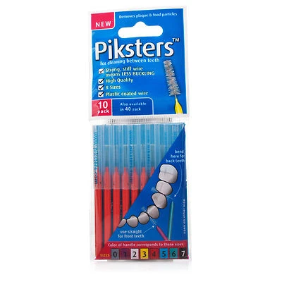 Piksters Red Size 4 Interdental Brush - Pack of 10 Brushes