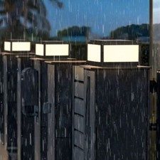 LED Solar Light Outdoor Pillar Lamp Home Black Pillar Lighting Garden Post Light
