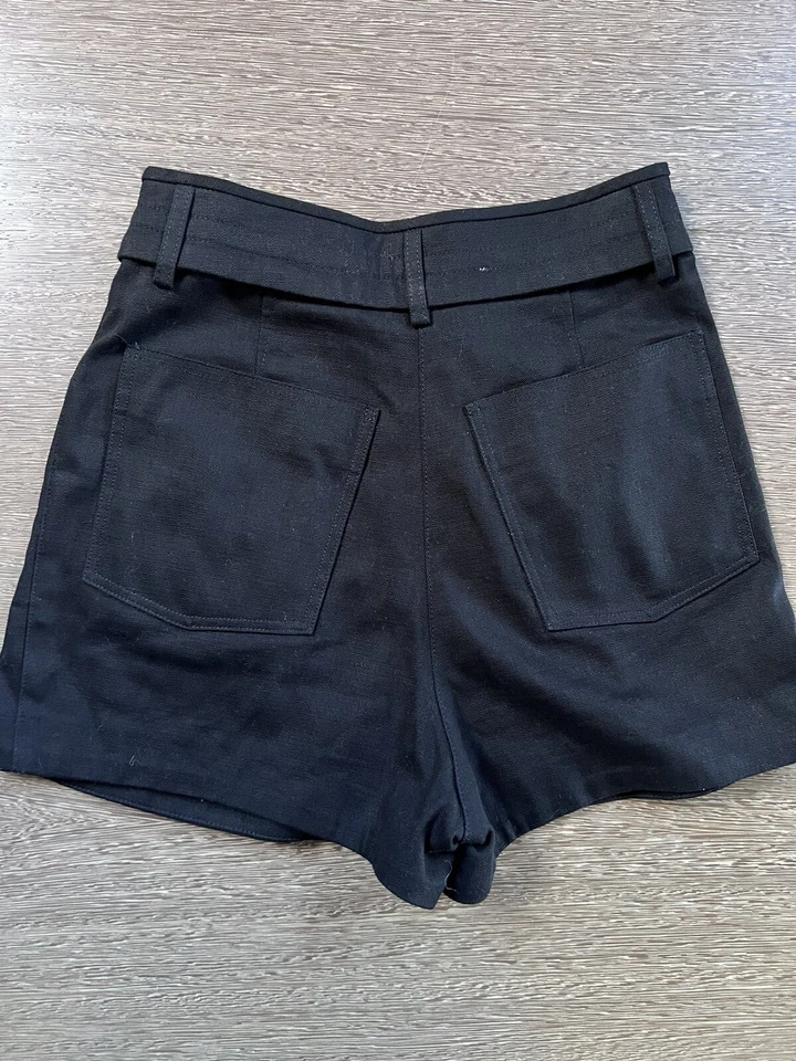 IRO Paris Axwell 短裤黑色高腰棉质百褶尺寸 34 — 第 4/4 张图片