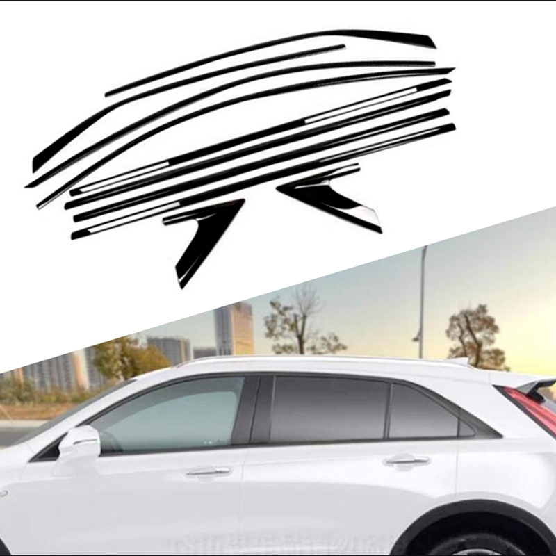 Car Window Strip Cover Decor Trim for 2019-2025 Cadillac XT4 Black Titanium