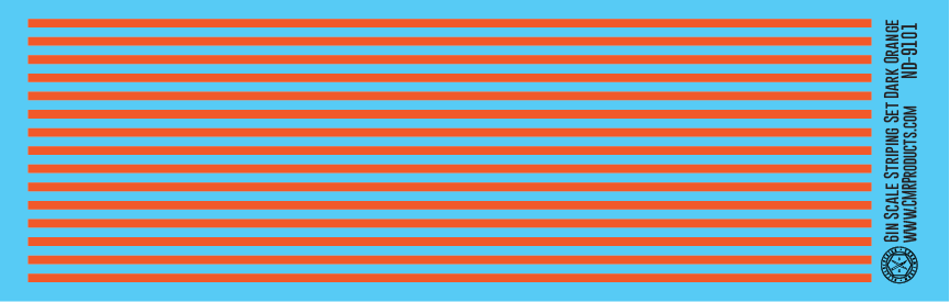 HO Scale - Scale Striping Set 6in Dark Orange