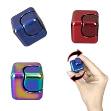 Blue All Metal Fidget Spinner Cube Fidget Toy Boys Girls Kids Adults ADHD Stress