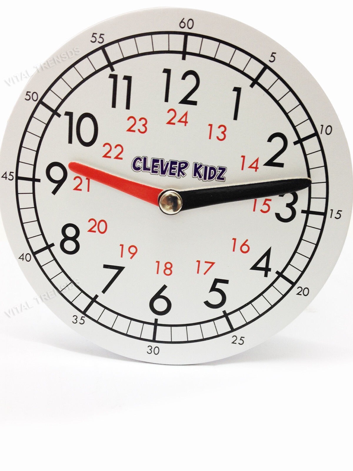 White Clever Kids Teaching Clock, Back 15cm For School, Home