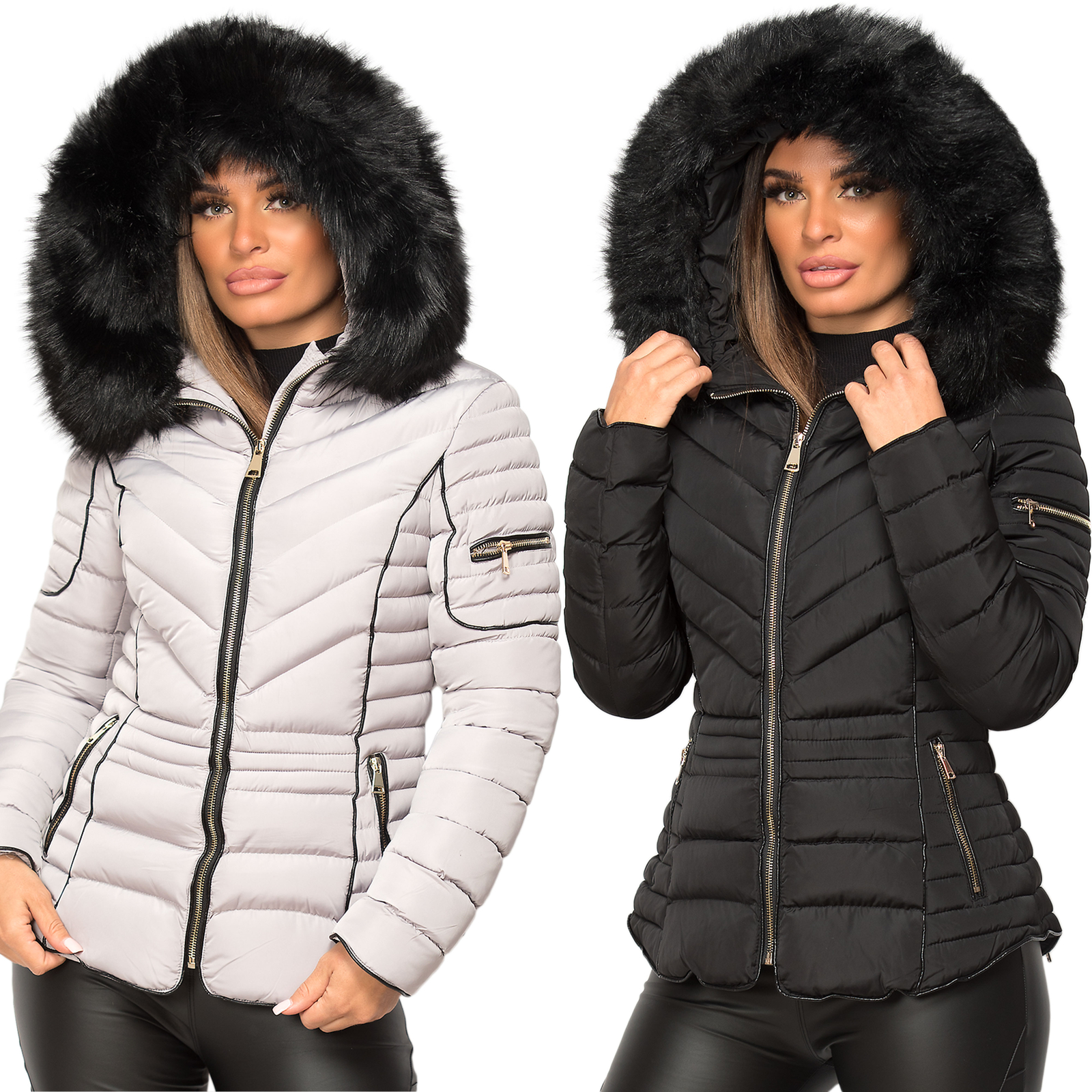 ladies quilted jacket with collar