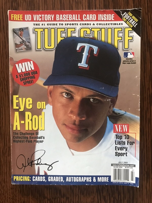 Tuff Stuff Magazine July 2001, Alex Rodriguez On Cover -No Shipping Label