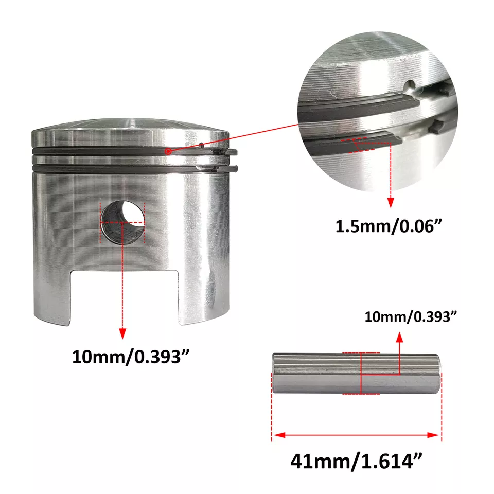 Cuerpo de cilindro nuevo 80cc 49mm manguito de hierro con kit de juntas y juego de pistones de orificio alto Foto 2 de 4
