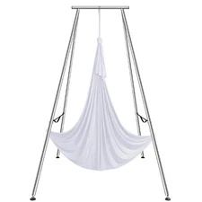 Yoga Swing Stand Hammock Aerial Silk Kit 551.15 lbs Load Yoga Frame White