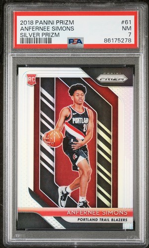 2018 Panini Prizm #61 Anfernee Simons Silver Prizm PSA 7 Rookie