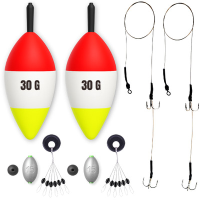 Pike Dead Bait Float SET - Alles was du brauchst: Hecht Rigs Schwimmer Gewichte - HECHTANGELN