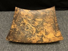 Square Shaped Mango Tree Wood With Dark Stain Serving Dish Fruit Bowl - 11.75  