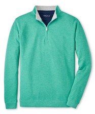 Peter Millar Meadow Green Crown Comfort Quarter-Zip Pullover Sweater NWOT M
