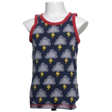 Maxomorra, Tank­top, Größe: 122/128, Blau/Grau/Gelb, Baumwolle/Elasthan #WKJ