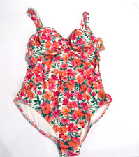 Shade Shore Women's Underwire High Leg One Piece Swimsuit Floral Medium 8-10