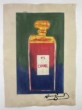 Andy Warhol COA Art Painting Original Drawing Vintage Paper Signed