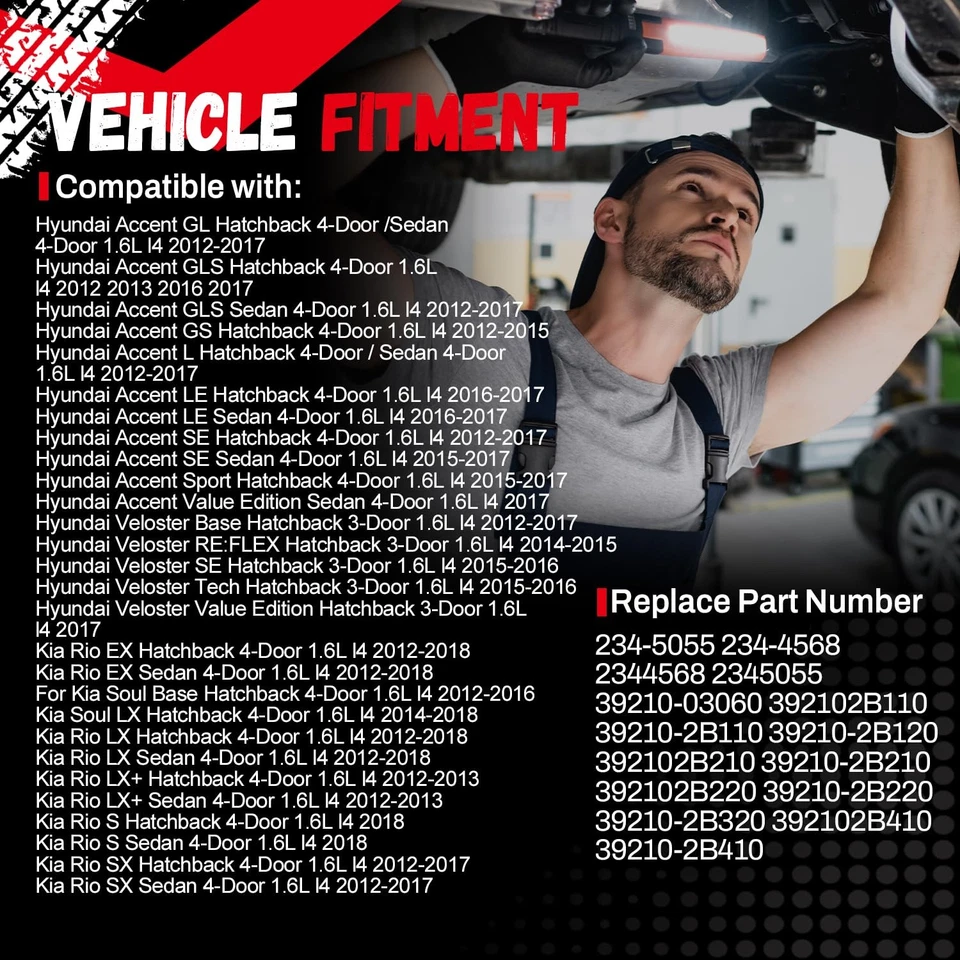 2 X вверх + вниз по течению датчик кислорода O2 для 2012-2018 Kia Soul 1,6 л не турбо - Изображение 2 из 4