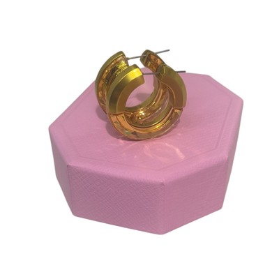 Swarovski Women's Hoop Earrings Lucent Yellow Gold Aluminum, Crystals 