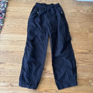 REI RAIN PANTS KIDS 12/14 L BLACK ZIP ANKLE  TAB WATERPROOF  