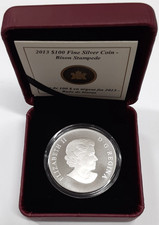 2013 Canada $100 1 Oz Silver The American Bison Matte Proof Coin in OGP
